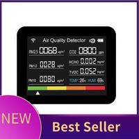 13 In 1 Tuya WIFI Air Quality Monitor CO2/TVOC/HCHO/PM2.5/PM1.0/PM10/Temperature/Humidity/Time/Date/Alarm/Timer-Black Durable