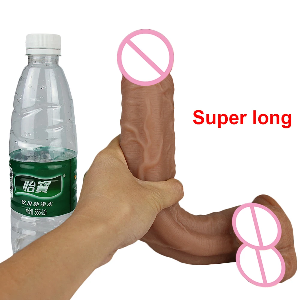 35CM Realistic Silicone Dildo Black Large Penis Sex Toy For Men Women With Thick Glans Real Dong Powerful Suction Cup Stiff Cock