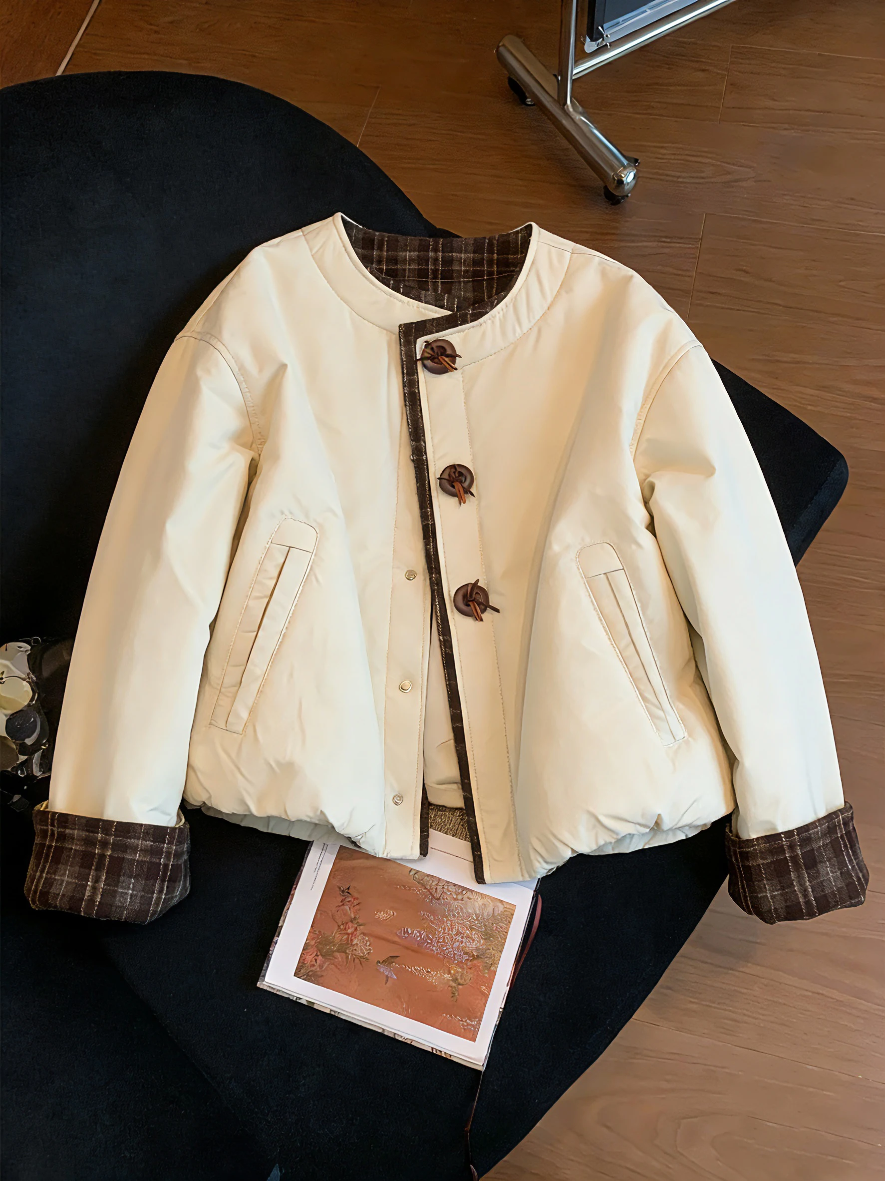 

Теплая хлопковая куртка для женщин на осень-зиму, однотонная, с одной пуговицей, повседневная, удобная верхняя одежда для отдыха