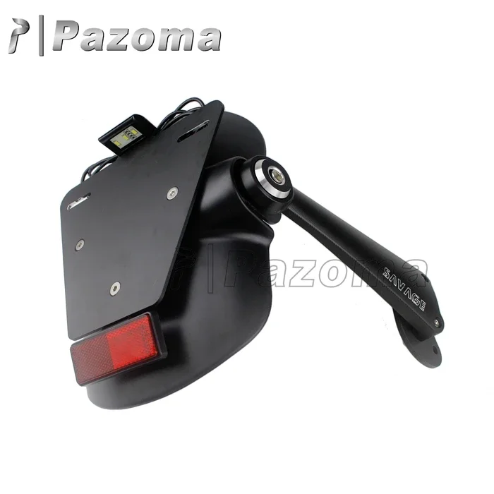 Black Motorcycle Rear License Plate Holder Fender Hugger With Reflector Light For R nine T R9T 2014-2018