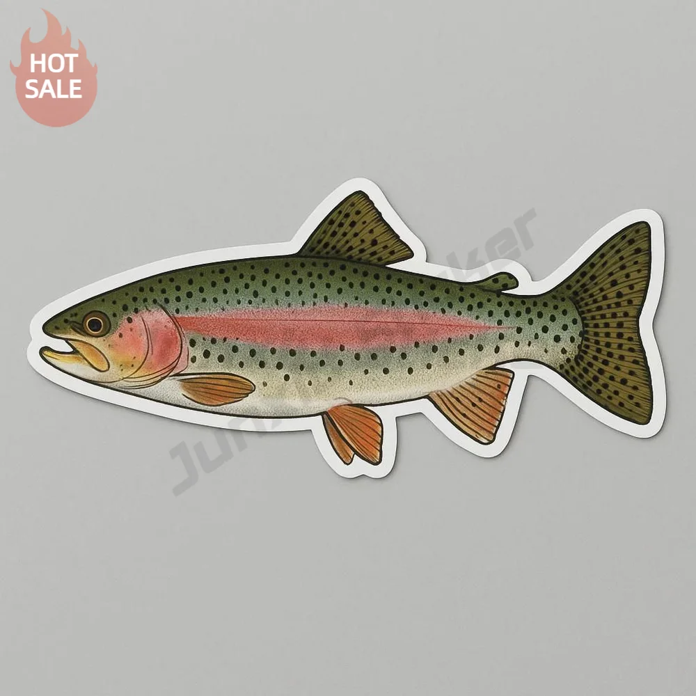 Rainbow Trout Colorful Fish Fishing Nature Wildlife Creative PVC Decal For Car Window Waterproof Sticker Personalized Decor