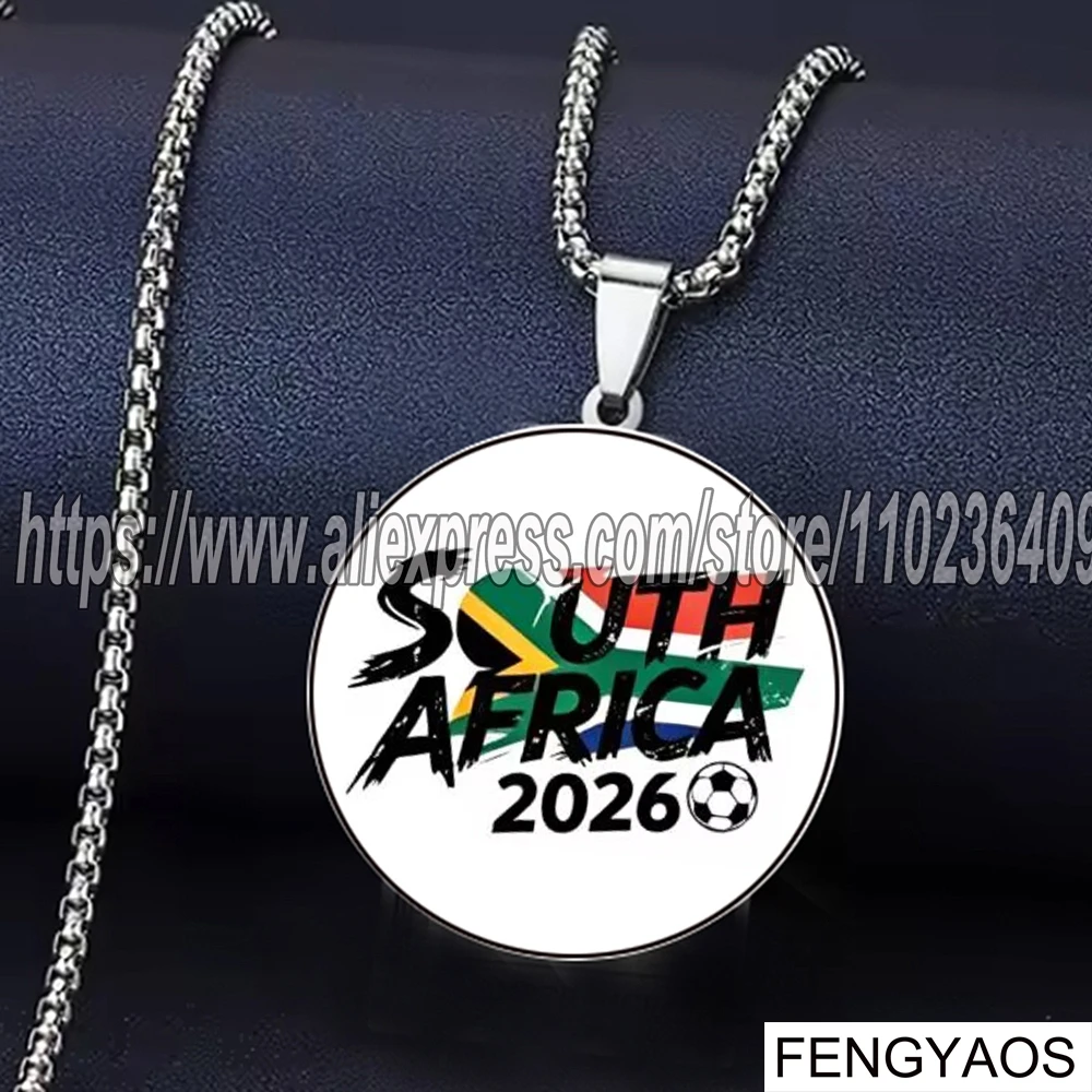 Stainless Steel 2026 World Football Game Necklace I Love Soccer Necklaces for Fans
