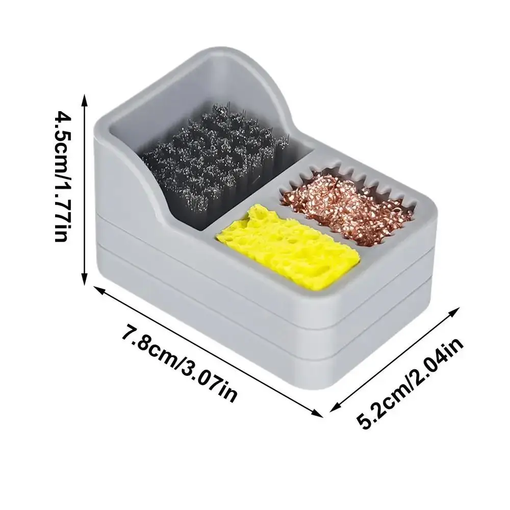 3 IN 1 Soldering Iron Tip Cleaner 360° Cleaning High Performances Welding Head Cleaner Mini Tool Desoldering Mesh Box