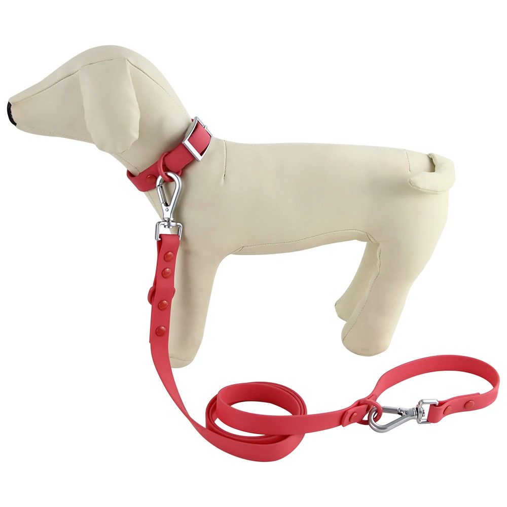 Universelle wasserdichte Hunde halsbänder mit PVC-Gummi aus Zink legierung für mittelgroßes Hunde halsband für Katzen – Detail 4