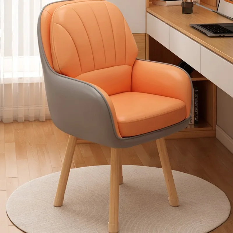 Bedroom Rotate Computer Chair Household Comfortable Solid Wood Makeup Chair Dormitory Student Learn