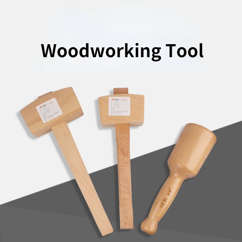 Wooden Hammer Mallet Quality Solid Beech Hammer Carpenter Wood Carving Mallet Smooth Surface Leathercraft and Woodworking Tool