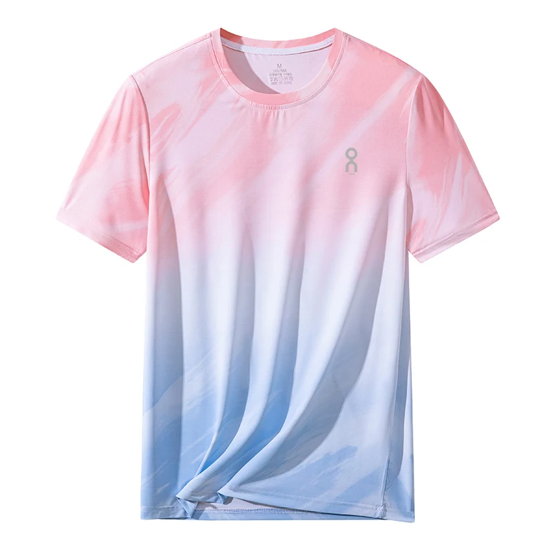 

Ice Silk Qui Dry Cool Feeling Breathable round Ne ort Sve Men's T-irt Summer Outdoor Leisure Fitn Running T-irt