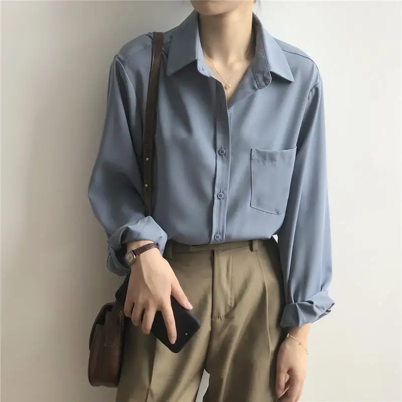 

Autumn New Women's Relaxed Solid Color Elegant Shirt