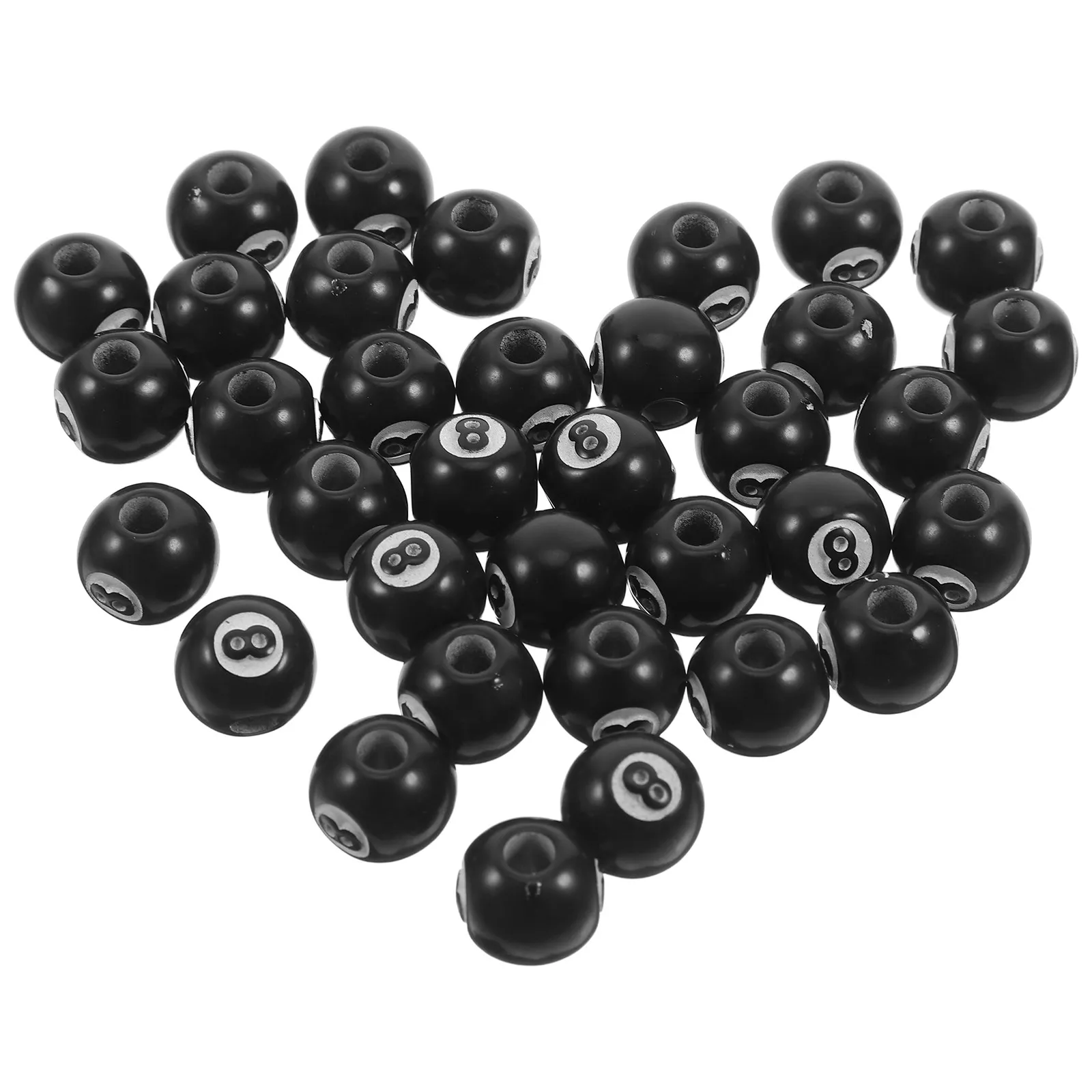 50Pcs Acrylic Billiards Beads Handmade Mini Billiard Ball Beads for Jewelry Making Bracelets Necklaces Earrings Craft DIY