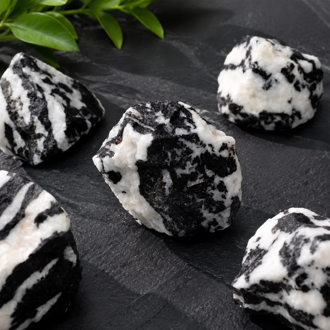 Natural Zebra Jasper Rough Raw Mineral Stone Specimen With Black White Stripes For Home Decoration DIY Craft Reiki Healing