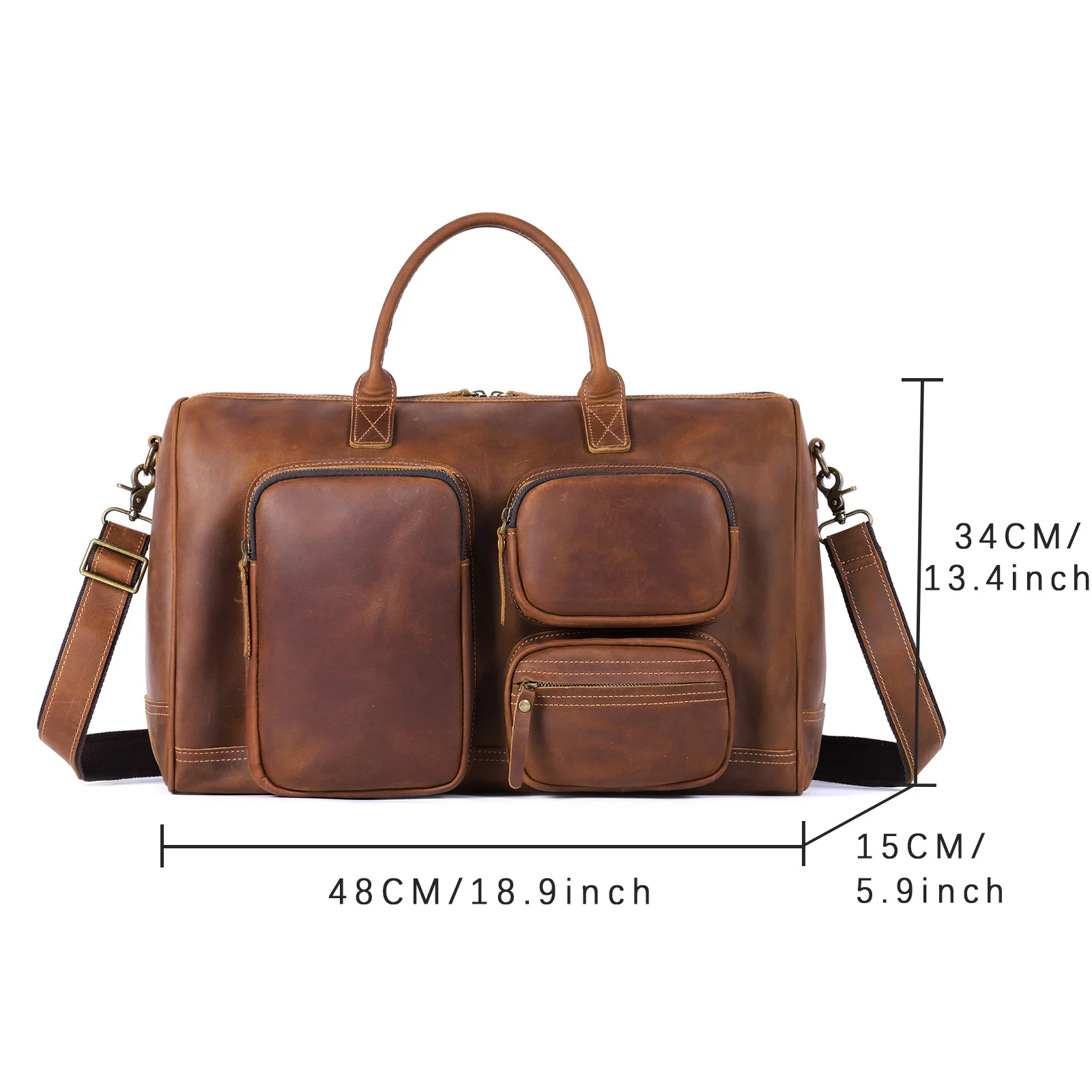 S.WORKER Premium Echtleder Business-Handtasche Vintage Herren Vollnarbenleder-Aktentasche für Geschäftsarbeit 16" Laptop-Tasche – Detail 3