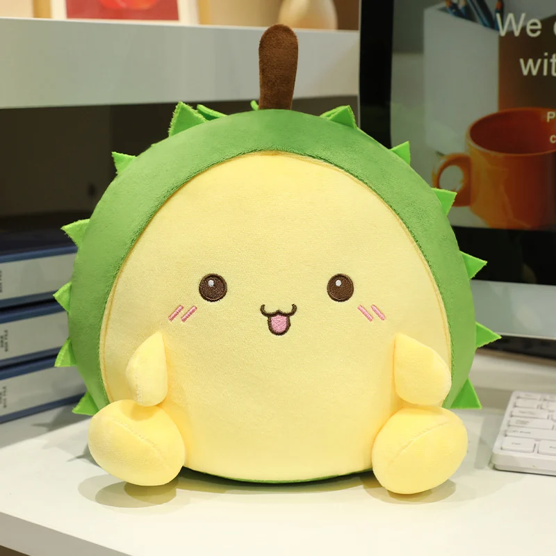 新しい楽しいドリアン人形かわいい球状ドリアンぬいぐるみ柔らかい詰め物入りドリアンフルーツ枕装飾ソファクッション誕生日プレゼント
