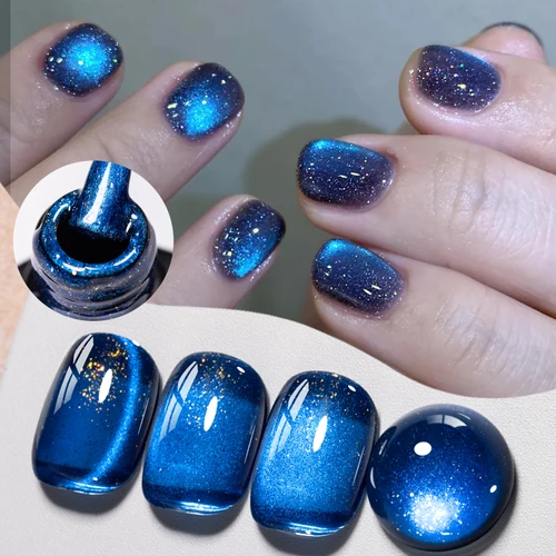 Esmalte de uñas de Gel magnético de gato de terciopelo negro, efecto de cuentas de vidrio de gelatina, Gel magnético semipermanente, barniz UV para decoración de uñas DIY