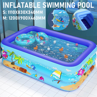 Outdoor Inflatable Swimming Pool Summer Children PVC Bathing Tub Rectangle Framed Inflatable Pool For Summer Outdoor Indoor Swim