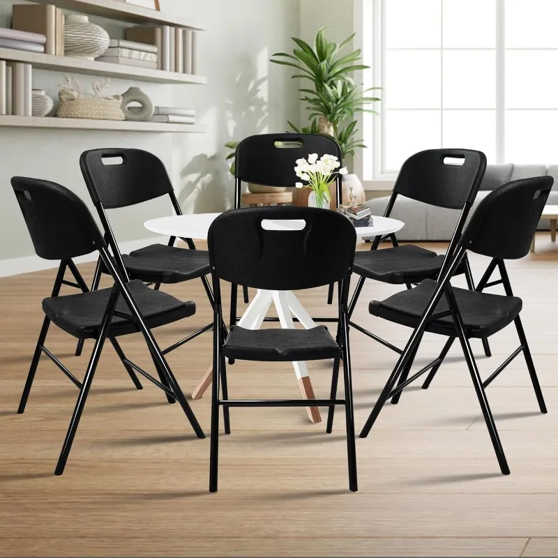 6 Pack Folding Chair, 660 lb Weight Capacity,Indoor/Outdoor Heavy Duty Foldable Chairs for Restaurants, Kitchens