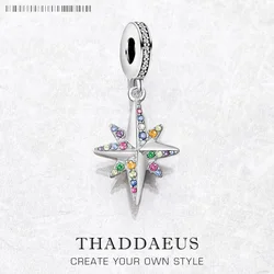 Dangle Charm Pendant Colourful Star Europe Fine Jewelry Gift In 925 Sterling Silver