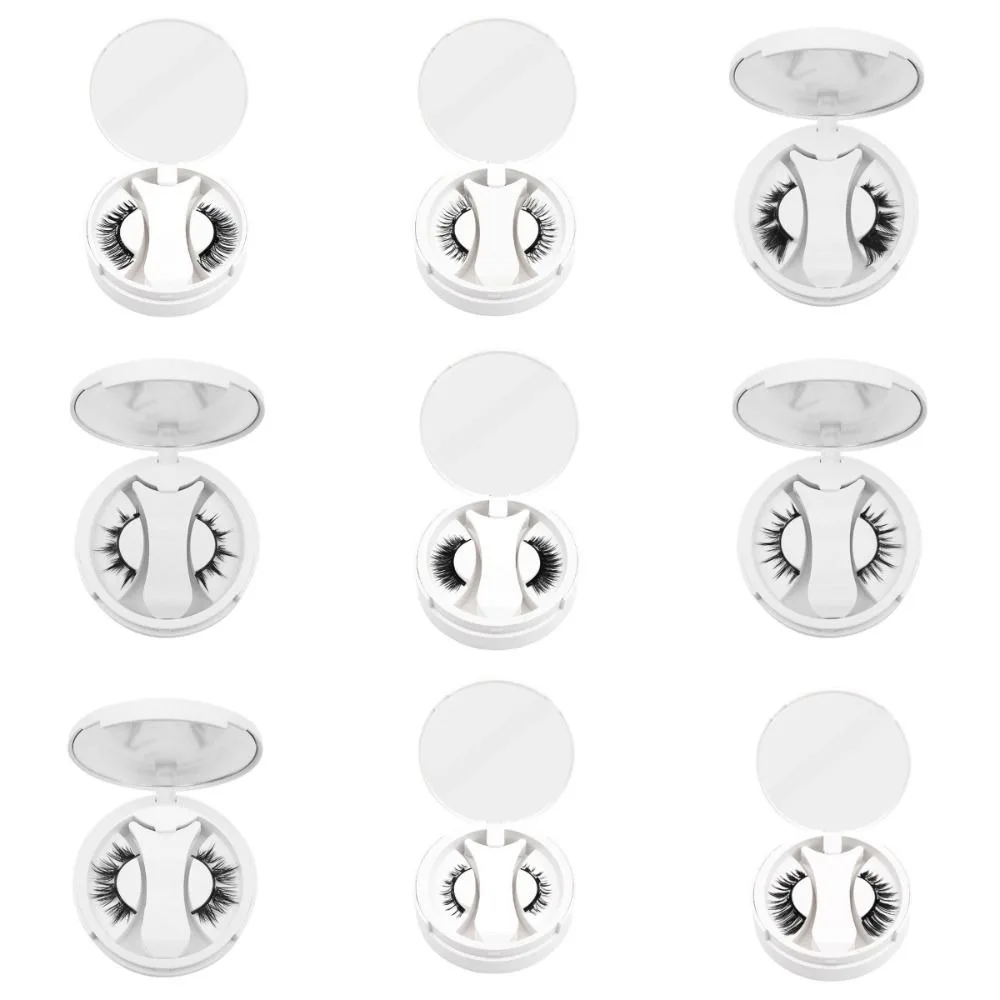 Fluffy Sweet Magnetic False Eyelashes with Mirror No Glue Reusable Eyelash Extension Tweezer Wispy Dual Magnetic Lashes Girls