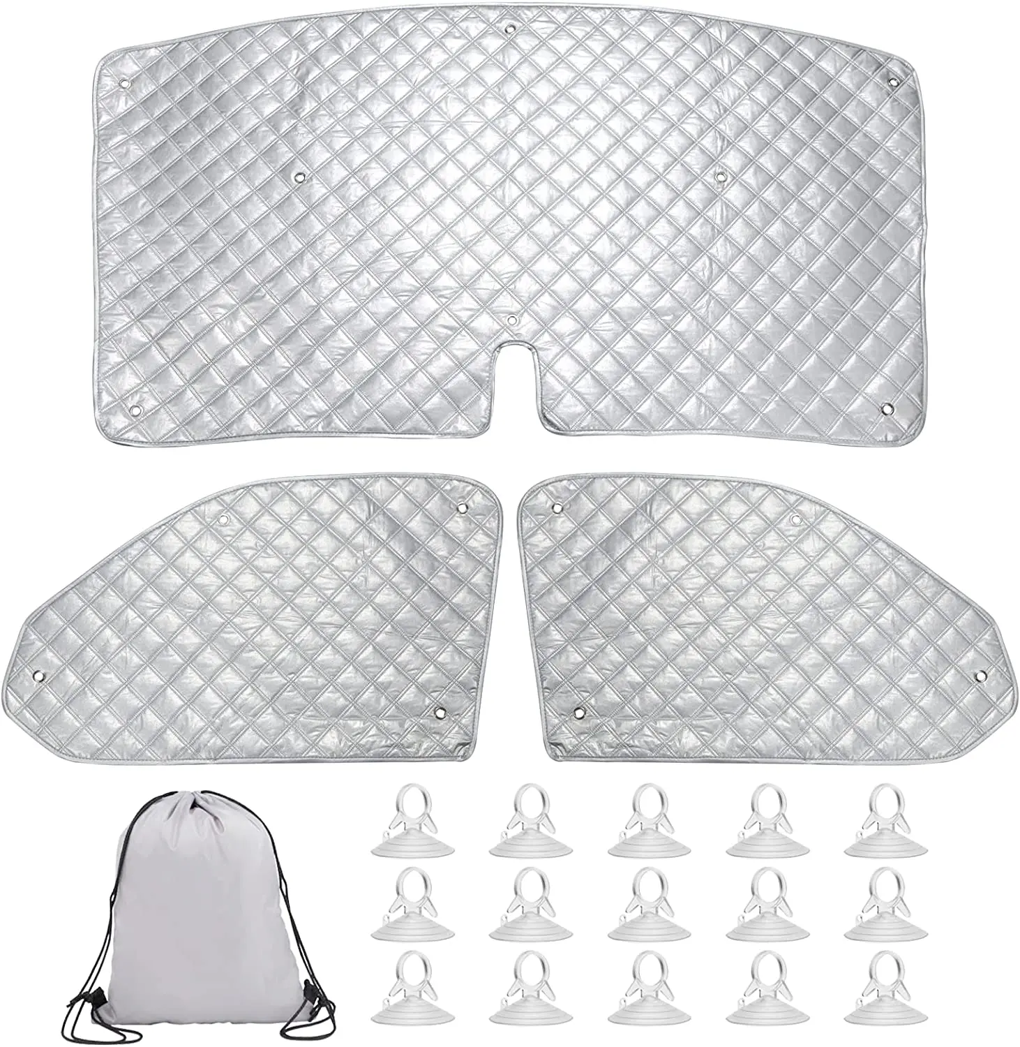 Internal Thermal Blind Window Cover Set for VW T5 T6 3PCS Sunshade Windscreen Protection Set