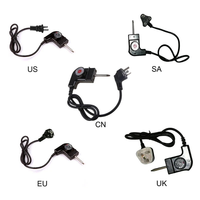 Adjustable Power Cord US/UK/EU/CN Plug Electric Baking Pan Thermostat Control Cord Black Replacement Cable Easy to Use