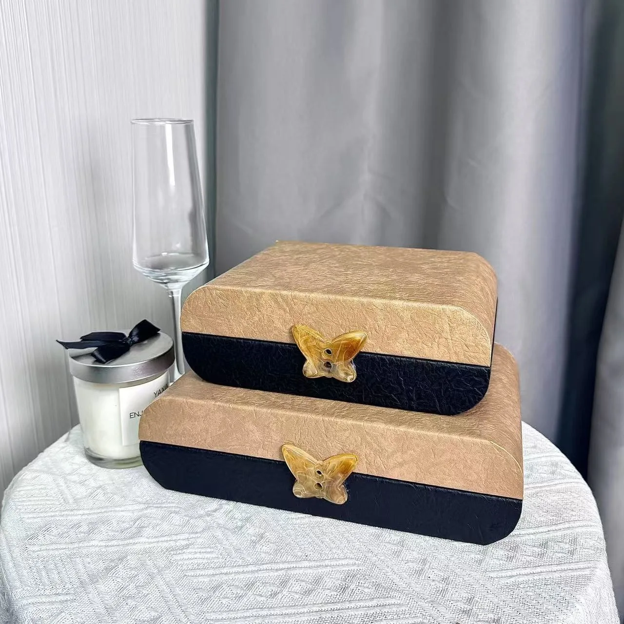 

Modern Light Luxury Leather Jewelry Box, Storage Box, Home Decoration Ornaments