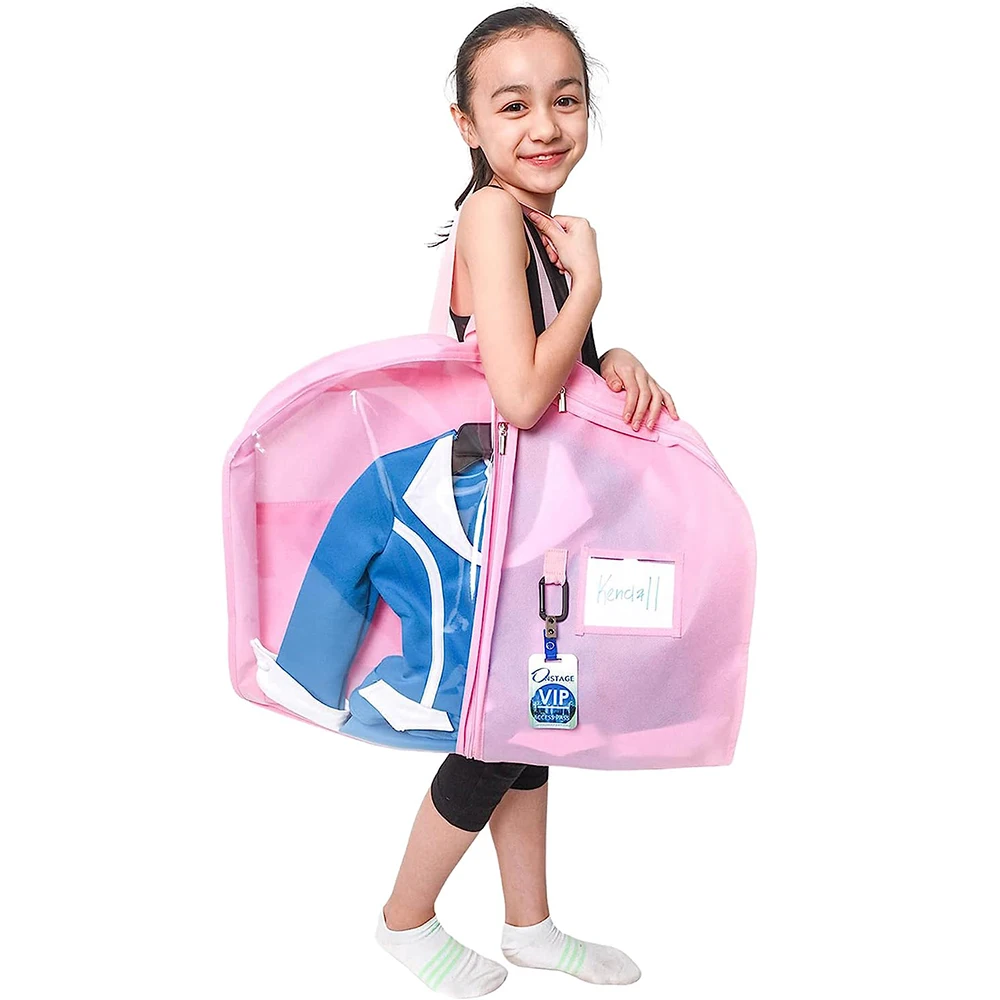 Waterproof Hanging Garment Bag Thickened Oxford Cloth Children's Dance Dress Storage Bag Cover with Gusset And Accessory Pockets