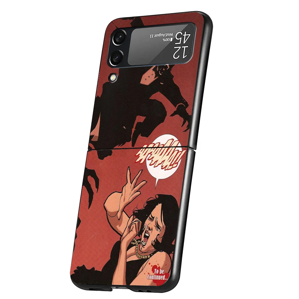 Gothic Vampire Scarlet Art Cover Phone Case For Samsung Galaxy Z Flip 7 6 5 4 3 5G Flip7 Flip6 Flip5 Flip4 Flip3 Black Fundas Sh