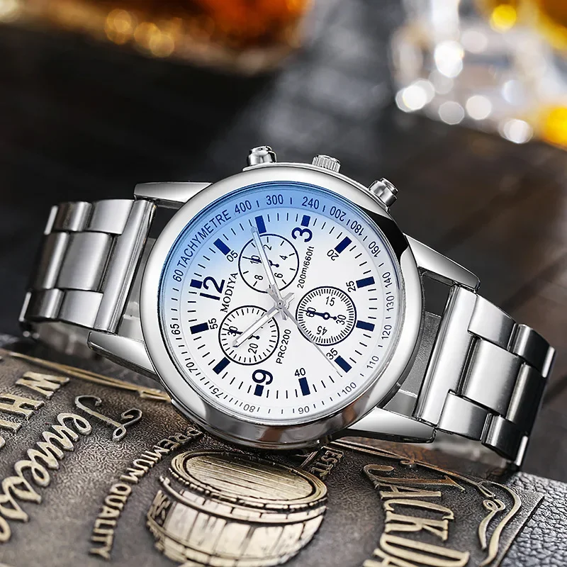 Reloj de pulsera deportivo de cuarzo para hombre, cronógrafo de lujo, de acero inoxidable, estilo informal, a la moda, ideal para regalo, novedad