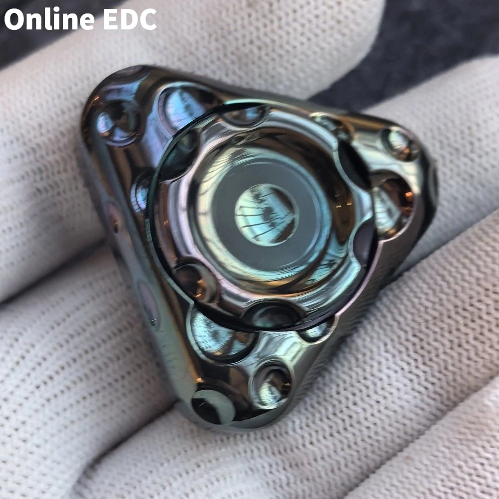 중고 왕 21 치즈 피젯 스피너 지르코늄 컬러풀 삼엽 피젯 스피너 불안 완화 기구