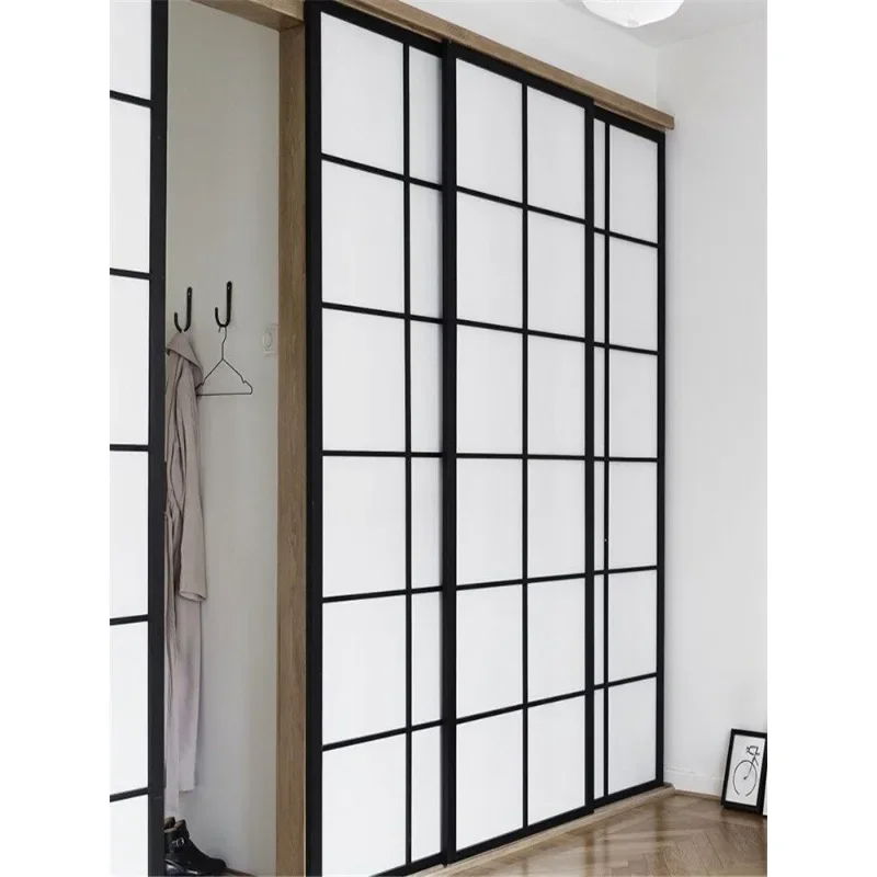 Solid wood lattice door Japanese sliding tatami custom and room sliding door Chinese wood grille partition