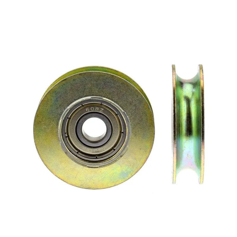 1Pc 8x40x10 scanalatura rullo ruota concava a forma di U ruota guida fune metallica in acciaio che passa attraverso la ruota di sospensione della ruota metallica