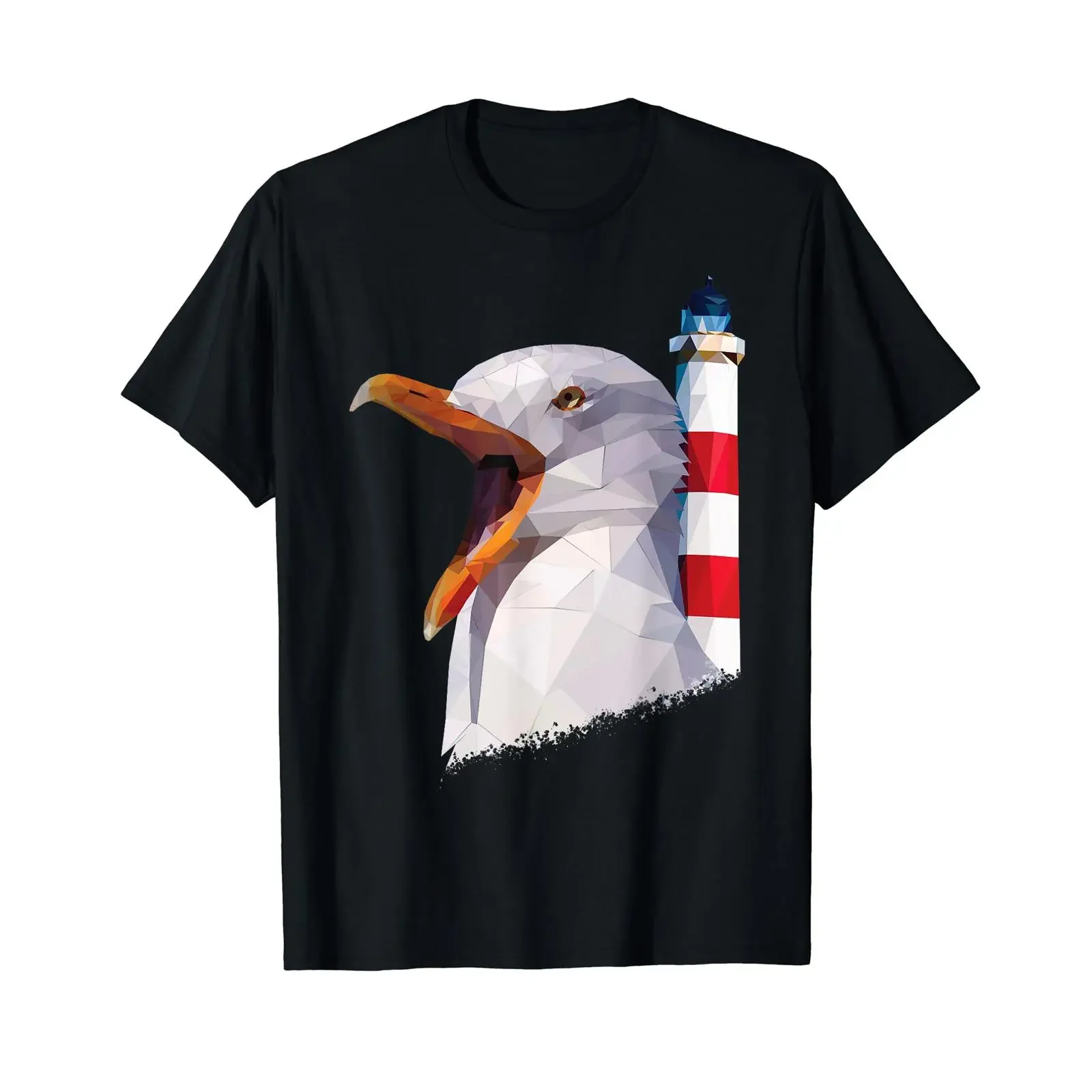 Lighthouse Seagull T Shirt Baltic Sea North Maritime Holiday Seagulls vintage Washed Casual Stretched fashion homme streetwear