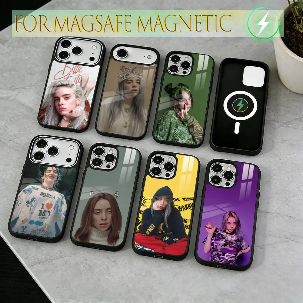 

Billie Eilish Phone Case For iPhone17,16,15,14,13,12,11 Plus,Pro Magnetic For Magsafe Wireless Charging
