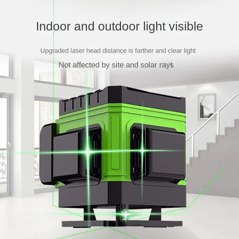 Best 12 Lines 4D Laser Level Green Laser Self Levelling Horizontal and Vertical Laser Leveler Remote Control Construction Tools