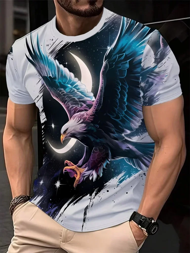 Tiger Leopard 3D Print Pattern Men's Summer T-Shirt Outdoor Sports Fitness Party Breathable Casual Short-Sleeved Shirt