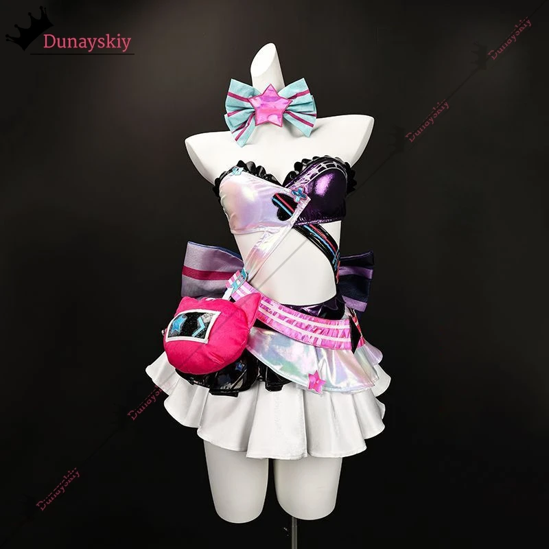 Anime Snow MIKUUU Cosplay Costume S-XL Women Sexy Leather Bar Skirt Suit Bunny Girl Kawaii Uniform Wig Set For Halloween Clothes