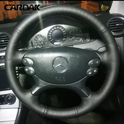 Full Black Leather Car Steering Wheel Cover for Mercedes benz E350 W211 C209 C219 W463 R230 SL500 CLK350 2004-2008