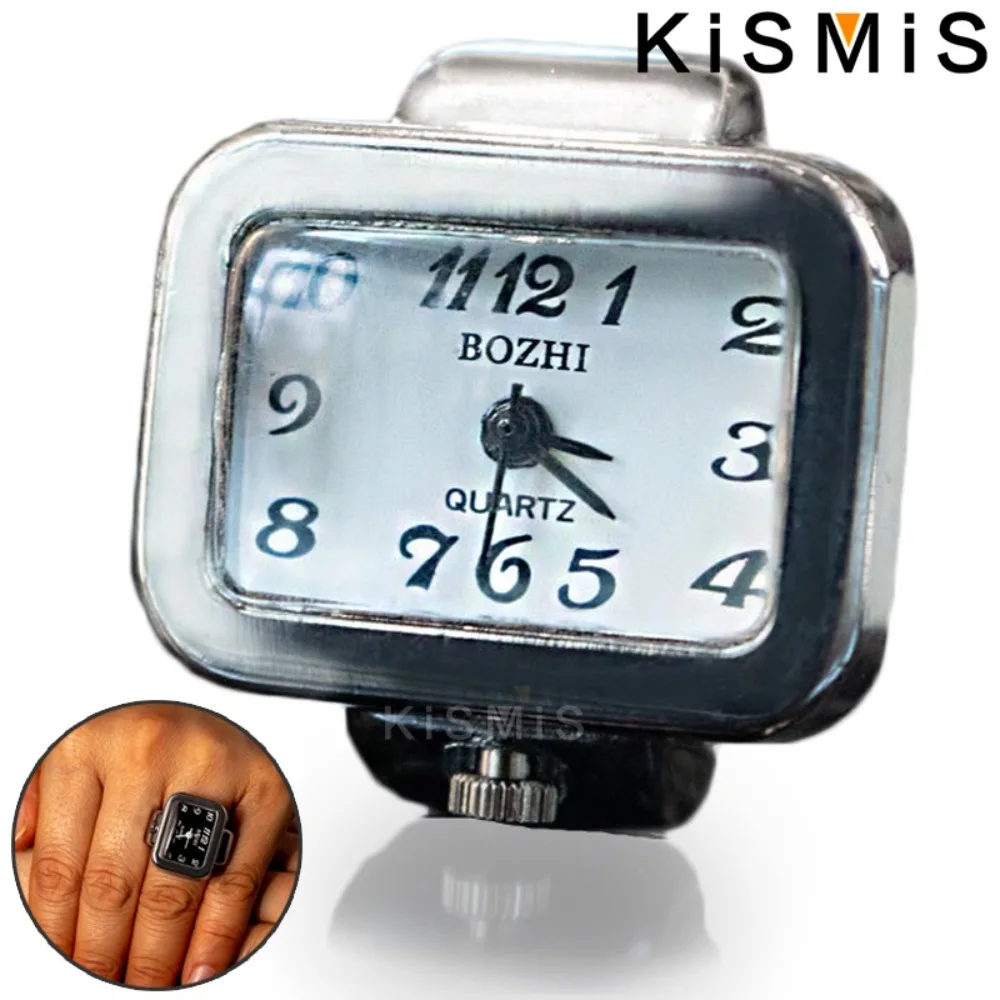 KISMIS 1PC Fashion Quartz Watch Ring Watch Digit Dial Rectangle Unisex Jewelry Gifts