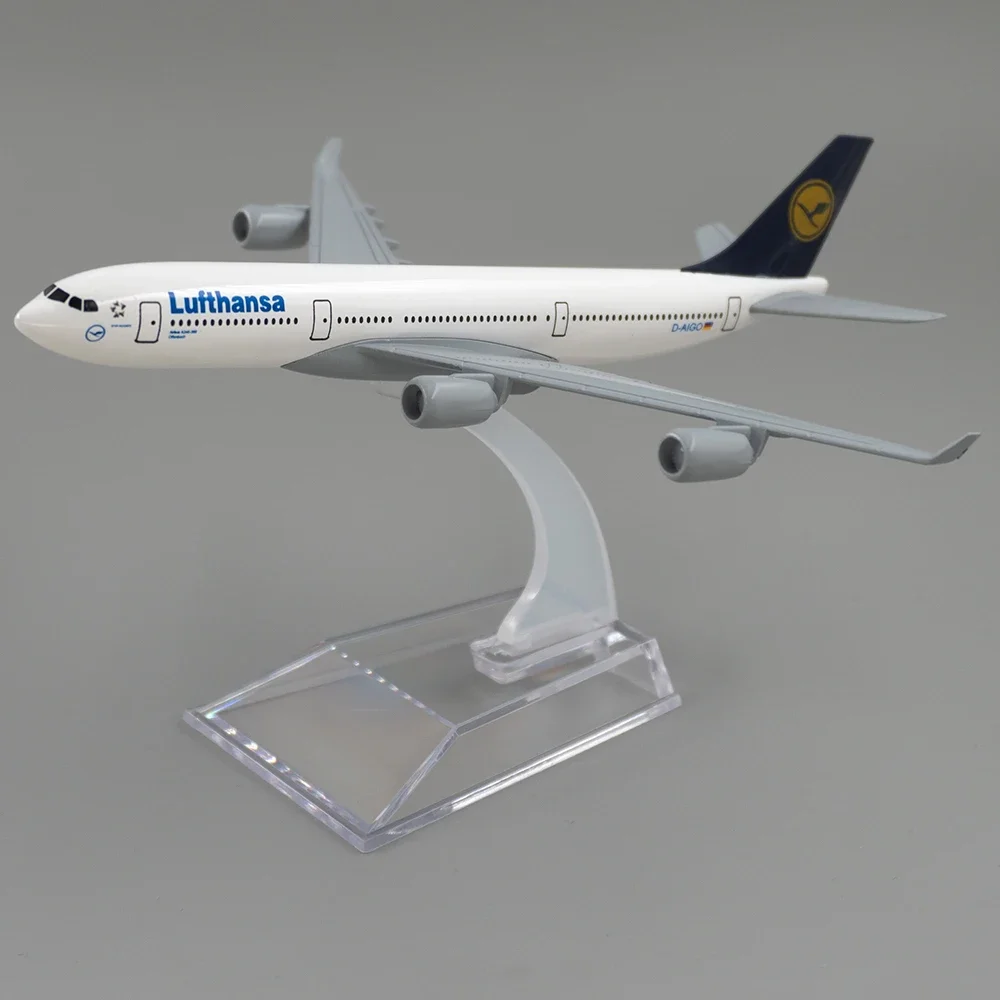 1/400 Scale Alloy Aircraft Airbus a340 Lufthansa 16cm Airplane for Children Gift Collection Home Decoration