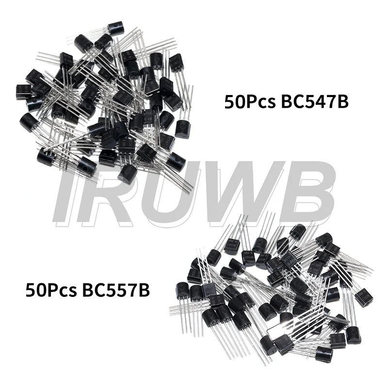 100 Stück BC547+BC557 je 50 Stück Transistor-Kit BC557 BC547 Transistor NPN PNP DIY Elektronik-Kit Transistoren