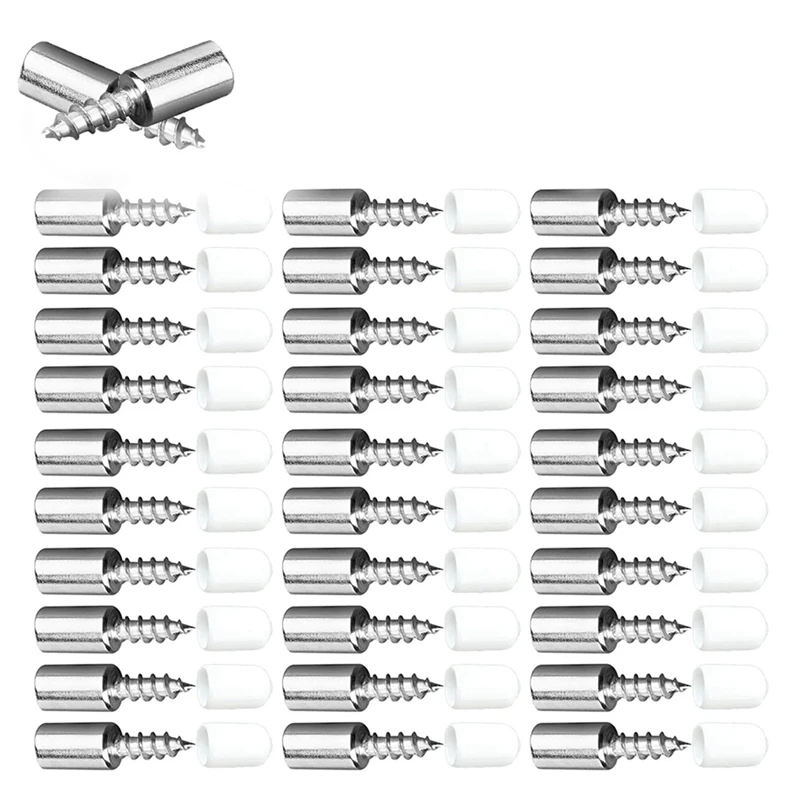HOT! 100PCS Fixed Support Self-Tapping Cross-Screw, Wardrobe Cabinet Glass Partition Nails Cross, With Rubber Sleeve