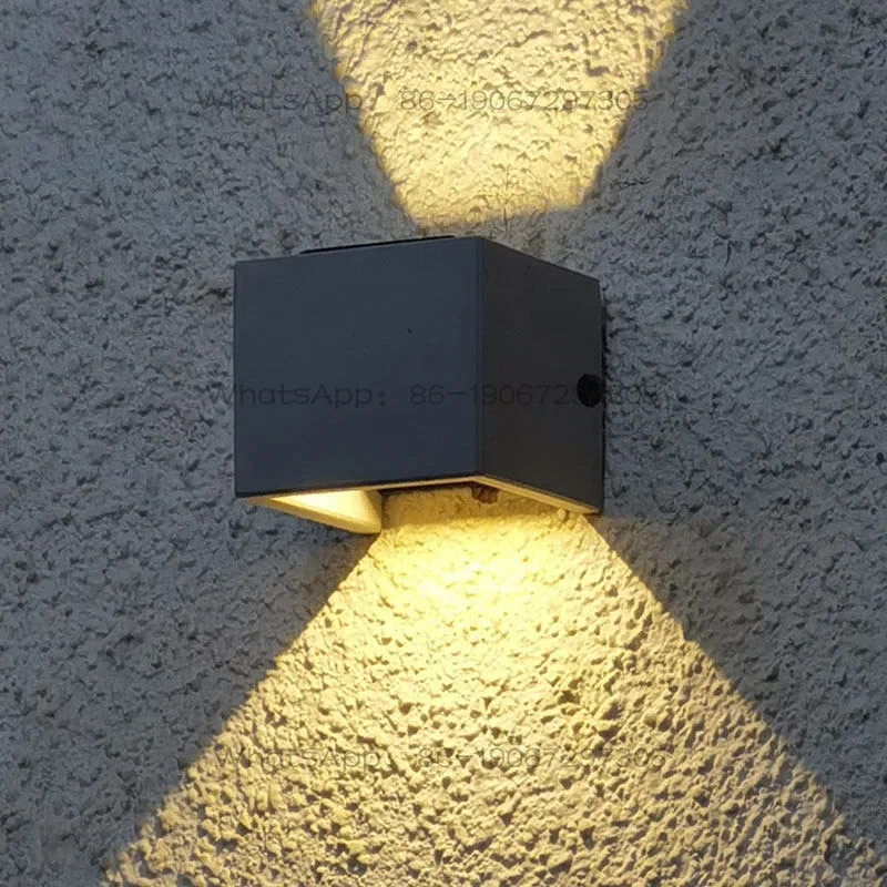 Outdoor solar wall lights, garden corridors, courtyard wall washers, designer industrial style exposed concrete spotlights