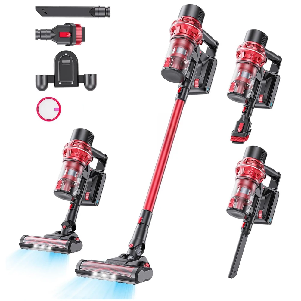 Cordless Vacuum Cleaner 25KPa Powerful Suction 6 in 1 Bagless Vacuum wireless Stick Vacuum Cleaner for Hard Floor Car Pet Hair