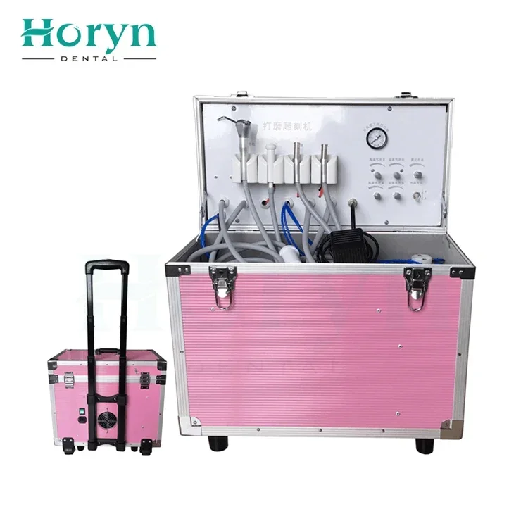 Portable Mobile Treatment Box den tal cli nic Turbine Unit With Air Compressor