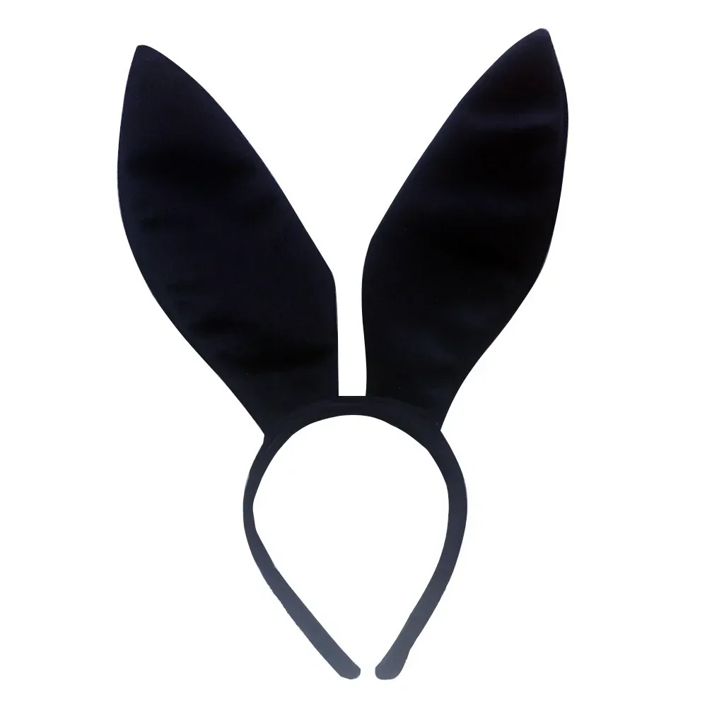 Orelhas de coelho Headband Set para meninas, Coelhinho do Dia das Bruxas, Gravata de vestir, Cauda de bola de pelúcia