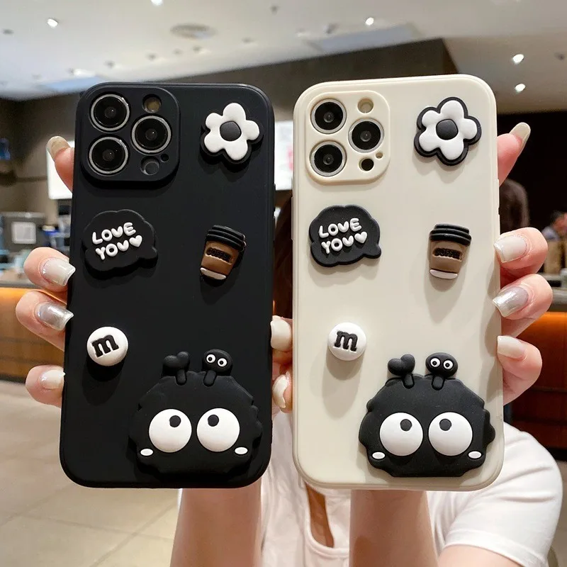 Cute Briquette Flower Girl Soft Case For Iphone 15 14 13 12 11 Pro Max Case For Iphone 13 12 Mini X Xr Xs Max 8 7 Plus Se  Cover