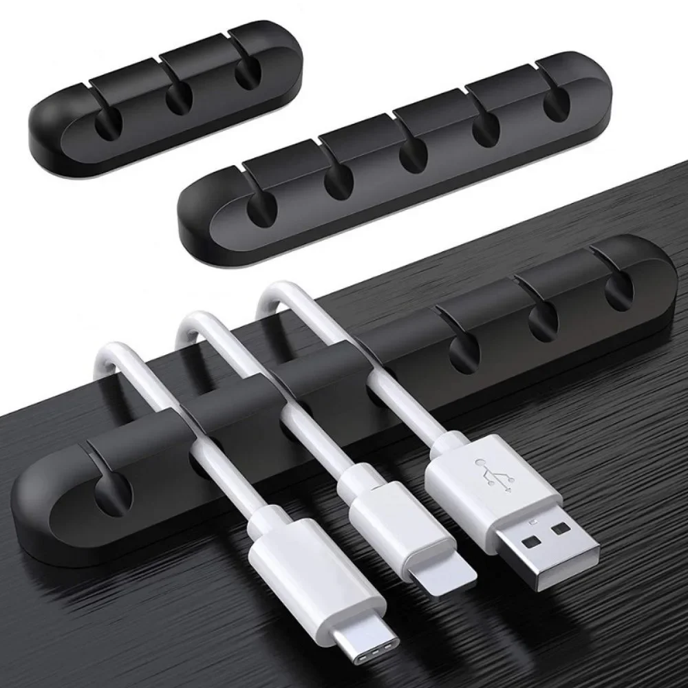 New Cable Organizer Management Wire Holder Flexible USB Cable Winder Tidy Silicone Clips for Mouse Keyboard Earphone Protector