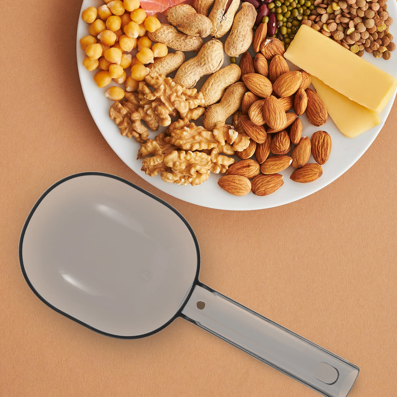 

Multi-Function Long Handle Plastic Spoon Anti-Stick Rice Paddle Measuring Scoop Kitchen Utensil for Flour Grains Baking Cooking