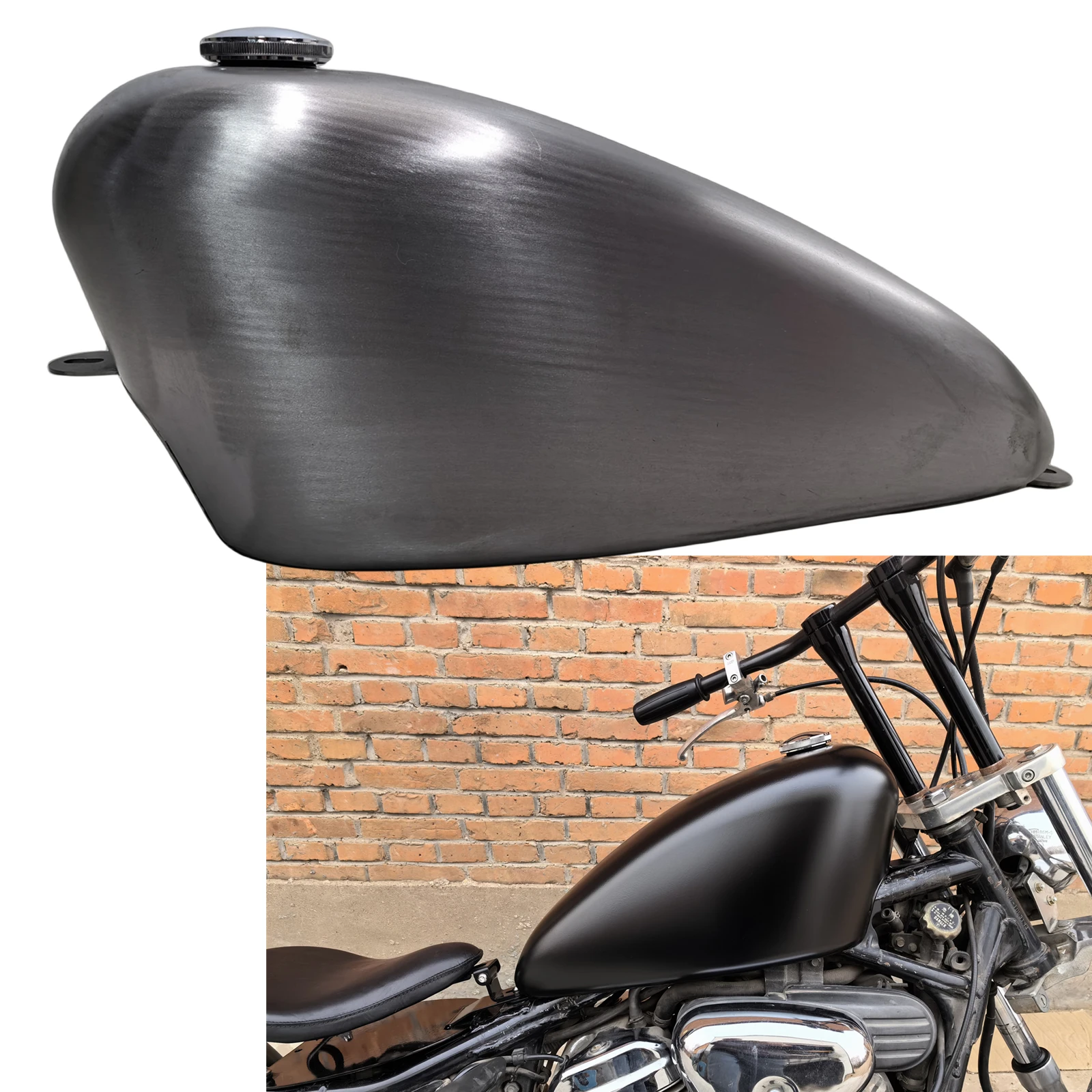 

9L Middle Waist 8CM Motorcycle Petrol Gas Fuel Tank For HONDA Steed VLX400 600 400 600