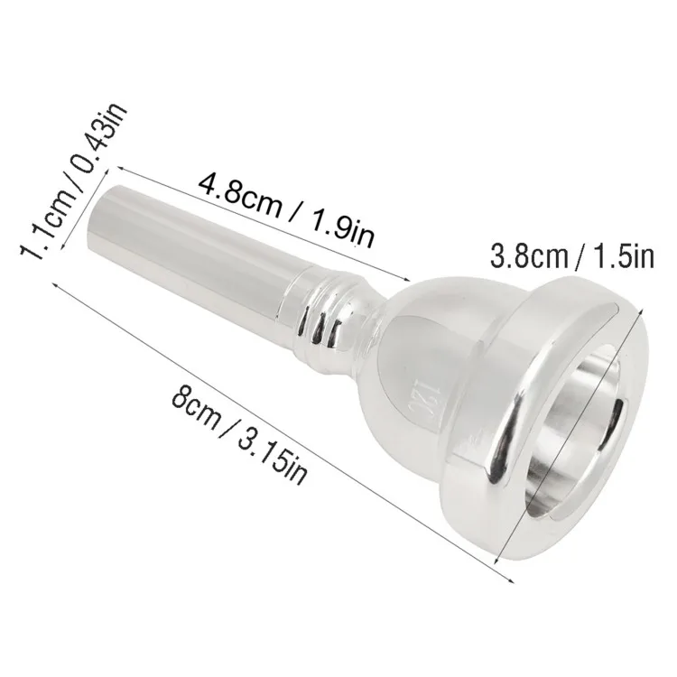 Aksesori Alat Musik Corong Kuningan Berlapis Perak Alto Trombone 12C