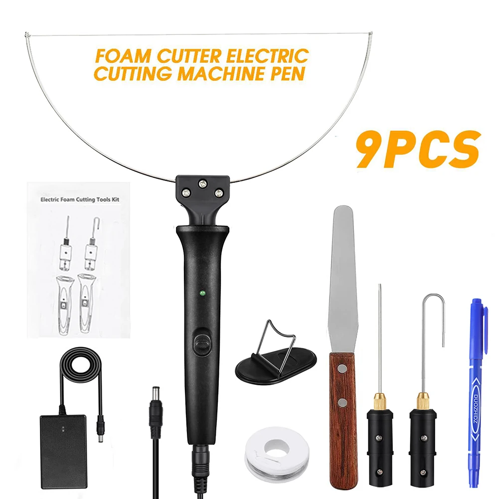 

9pcs/set Electric Styrofoam Cutter Heating Wire Electric Cutting Machine Stainless Steel Handmade Crafts for Home School DIY